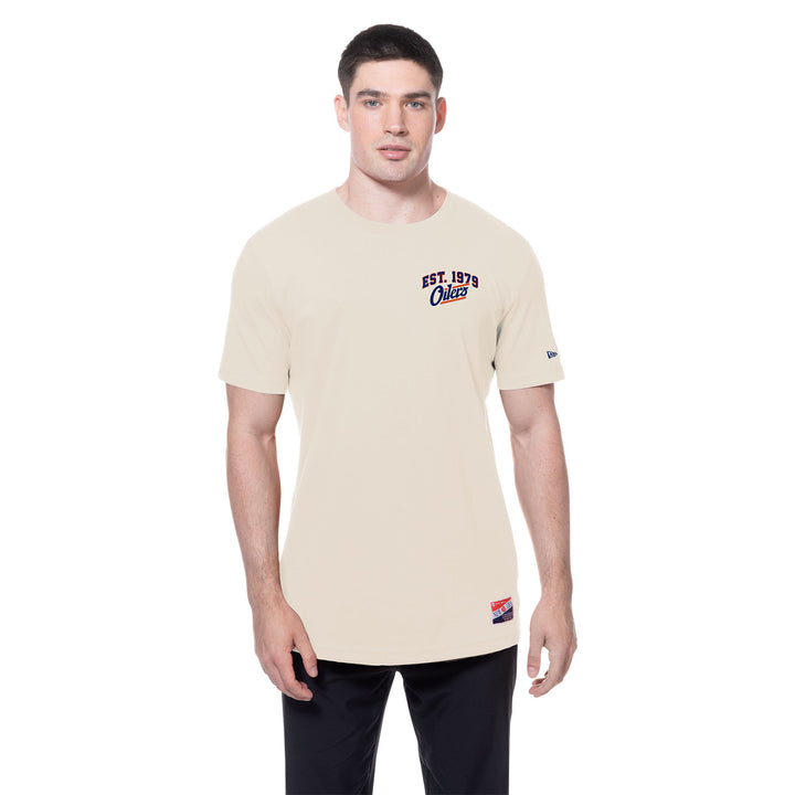 Edmonton Oilers New Era Alternate Logo Cream T-Shirt