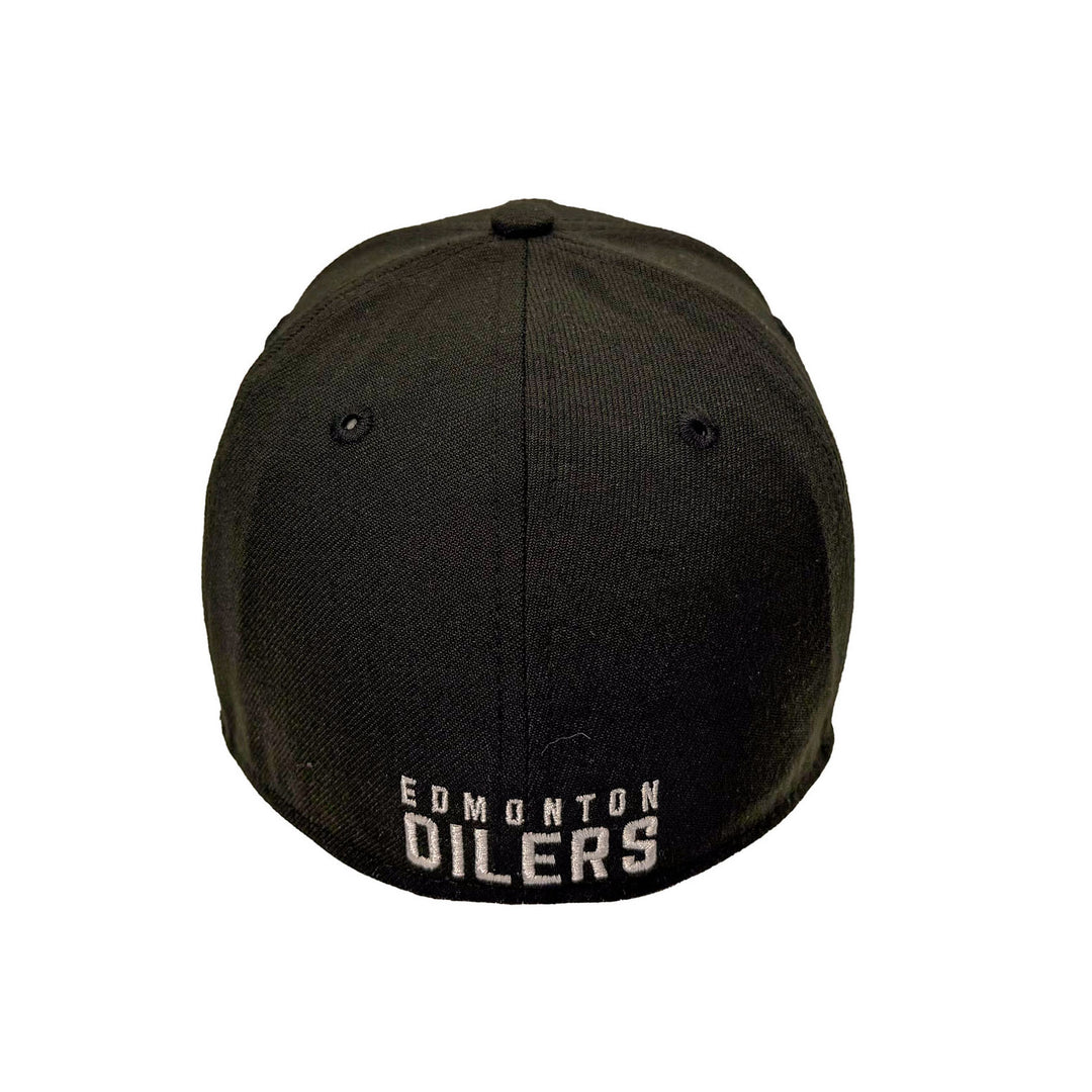 Edmonton Oilers New Era Black 39THIRTY Flex Hat - Black/White Logo