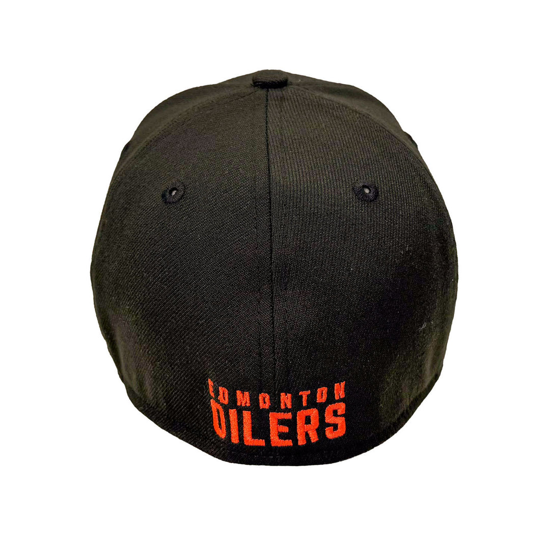 Edmonton Oilers New Era Black 39THIRTY Flex Hat - Orange/Black Logo