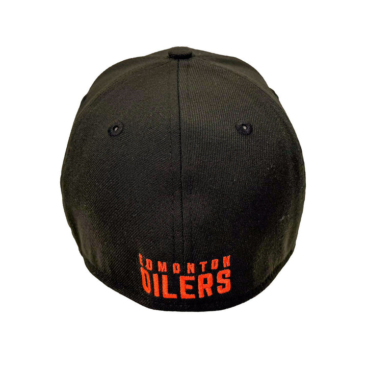 Edmonton Oilers New Era Black 39THIRTY Flex Hat - Orange/Black Logo