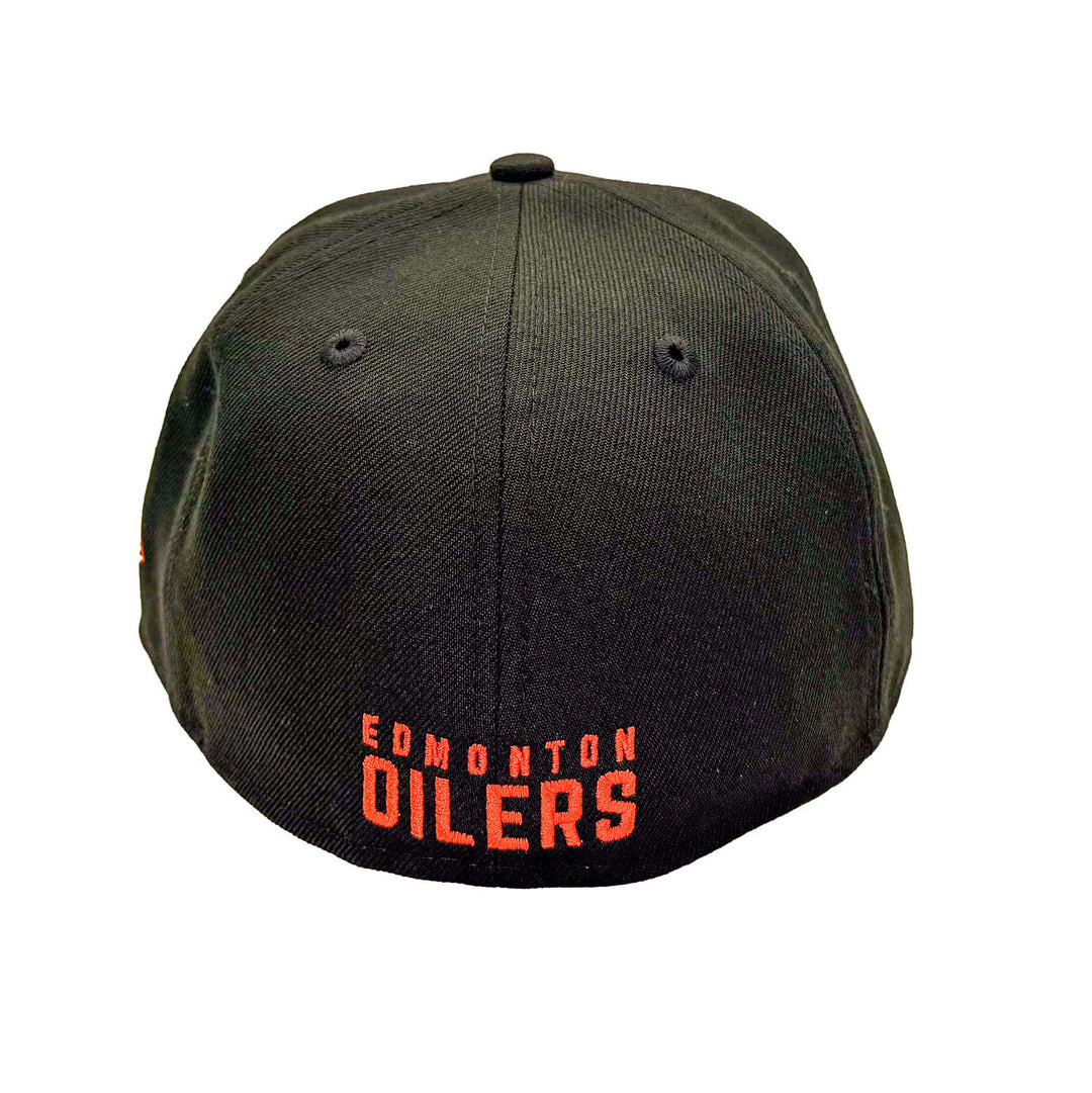 Edmonton Oilers New Era Black 59FIFTY Fitted Hat - Orange/Black Logo