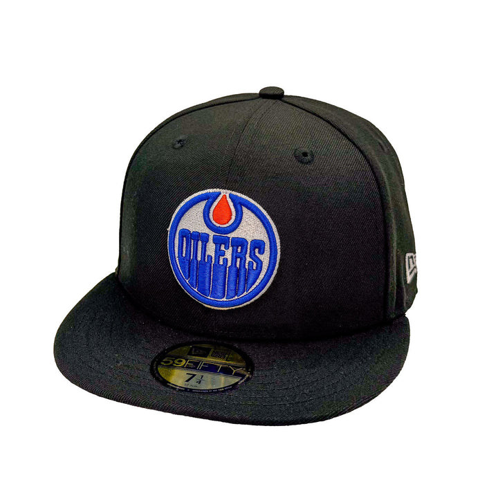 Edmonton Oilers New Era Black 59FIFTY Primary Logo Fitted Hat