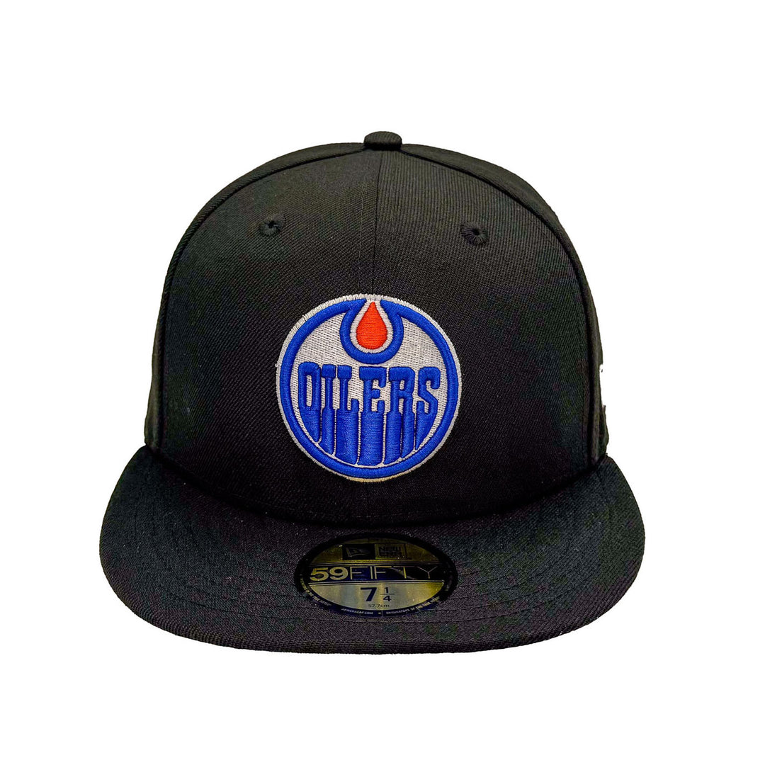 Edmonton Oilers New Era Black 59FIFTY Primary Logo Fitted Hat