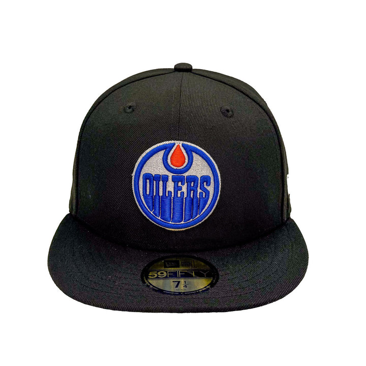 Edmonton Oilers New Era Black 59FIFTY Primary Logo Fitted Hat