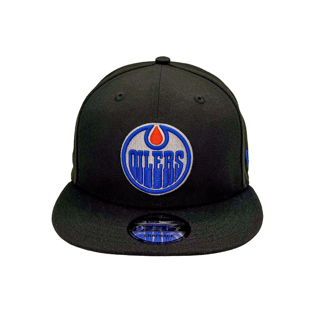 Edmonton Oilers New Era Black 9FIFTY Inaugural Season Patch Snapback Hat