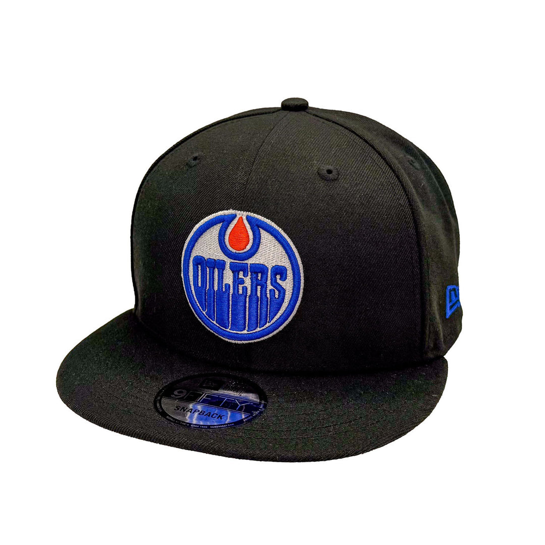 Edmonton Oilers New Era Black 9FIFTY Primary Logo Snapback Hat