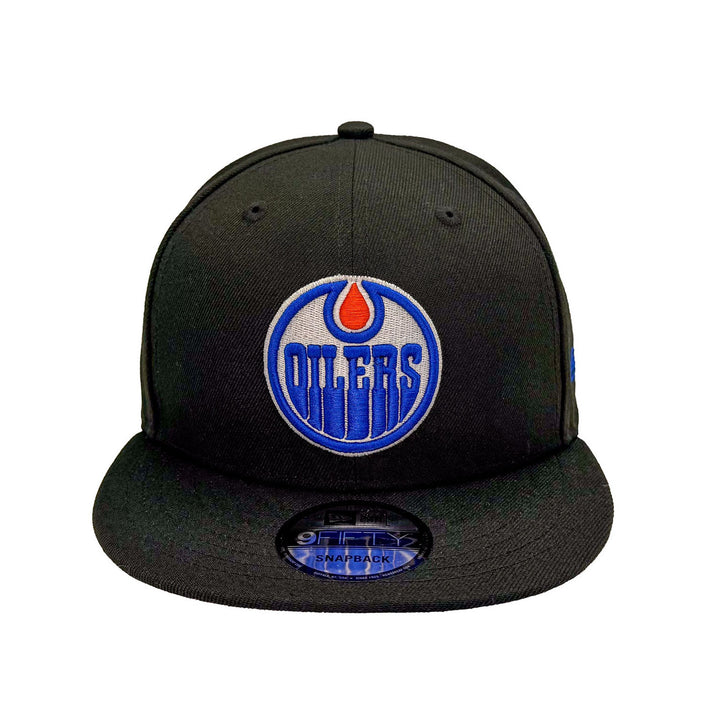 Edmonton Oilers New Era Black 9FIFTY Primary Logo Snapback Hat
