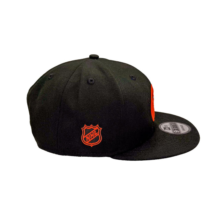 Edmonton Oilers New Era Black 9FIFTY Snapback Hat - Orange/Black Logo