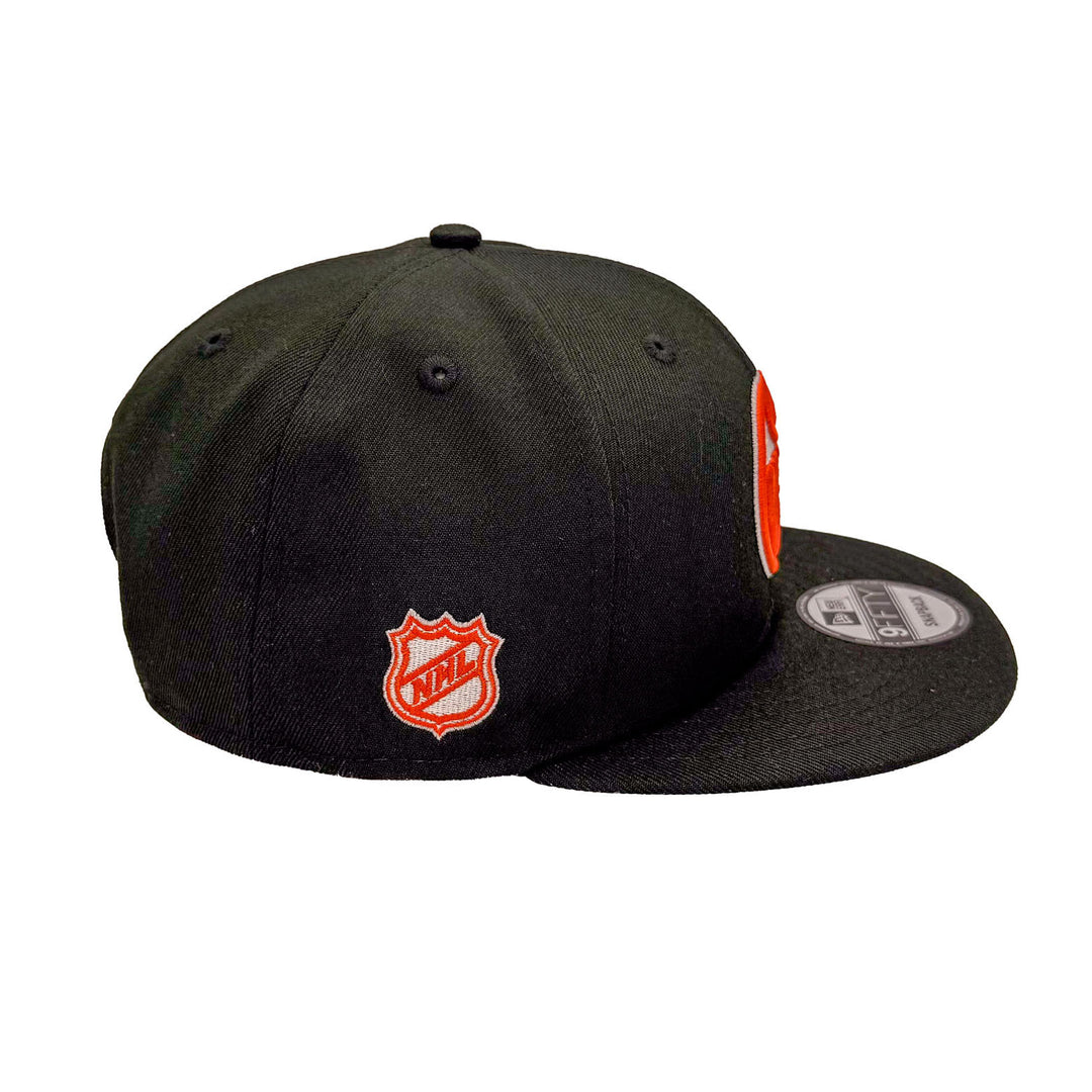Edmonton Oilers New Era Black 9FIFTY Snapback Hat - Orange/White Logo