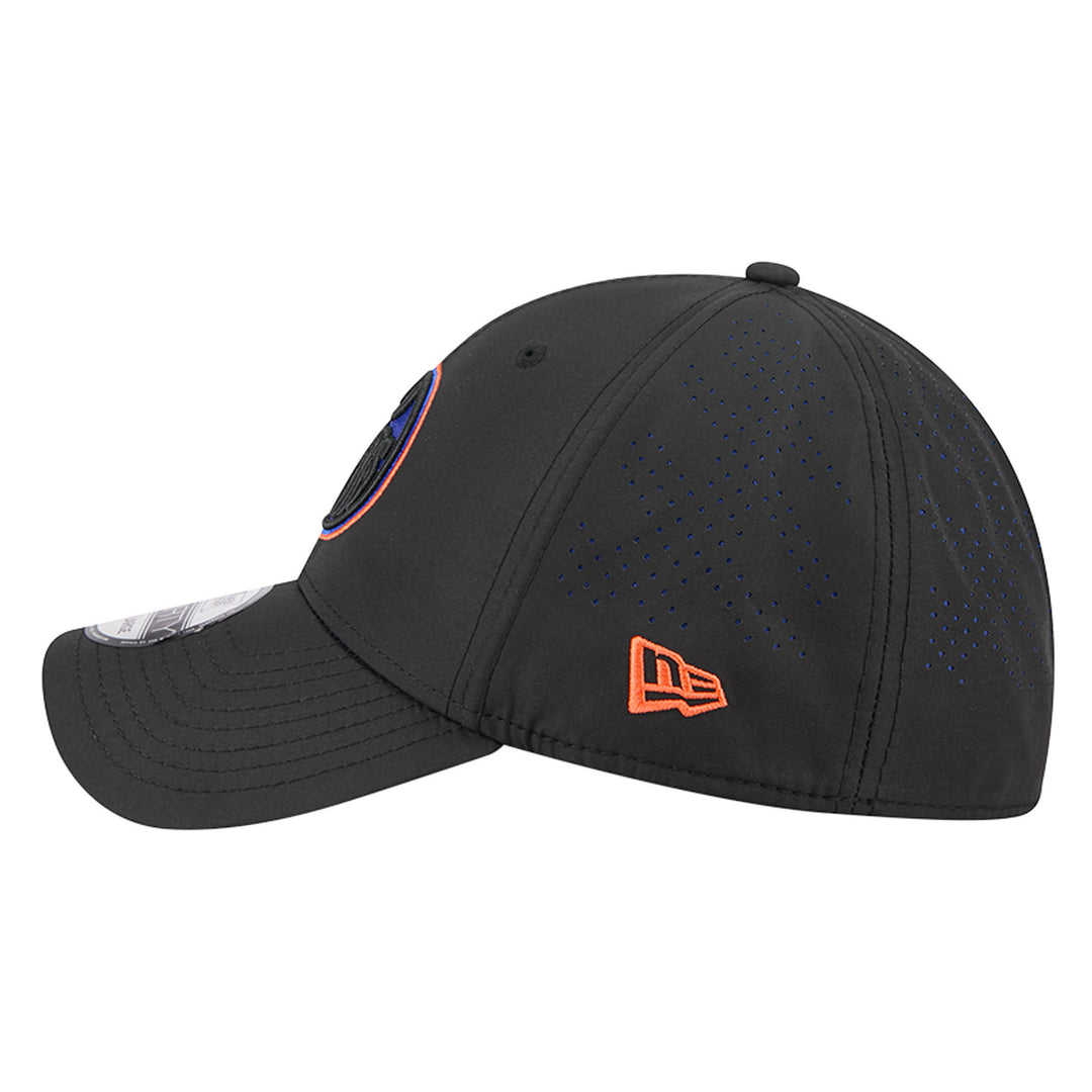 Edmonton Oilers New Era Black "Night" 39THIRTY Flex Hat - Black/Blue/Orange Logo