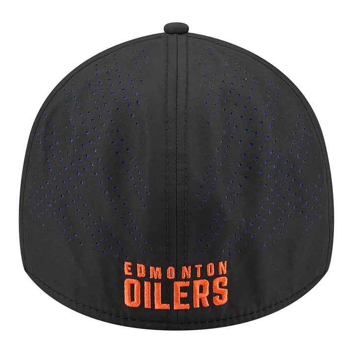 Edmonton Oilers New Era Black "Night" 39THIRTY Flex Hat - Black/Blue/Orange Logo