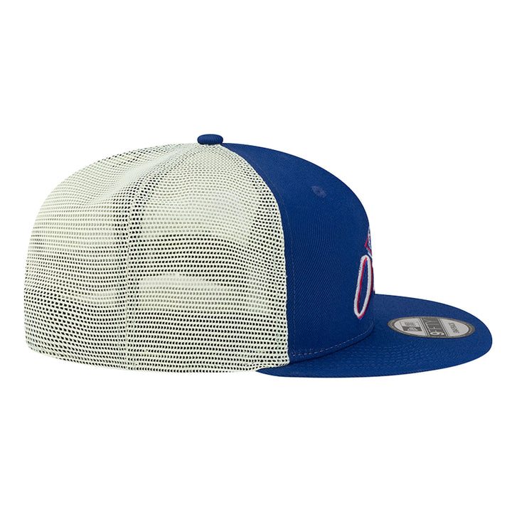 Edmonton Oilers Youth New Era Blue 9FIFTY Trend Glow Graphic Mesh Snapback Hat