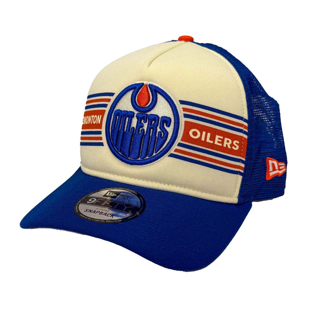 Edmonton Oilers New Era Blue Banner 9FIFTY Mesh Snapback Hat