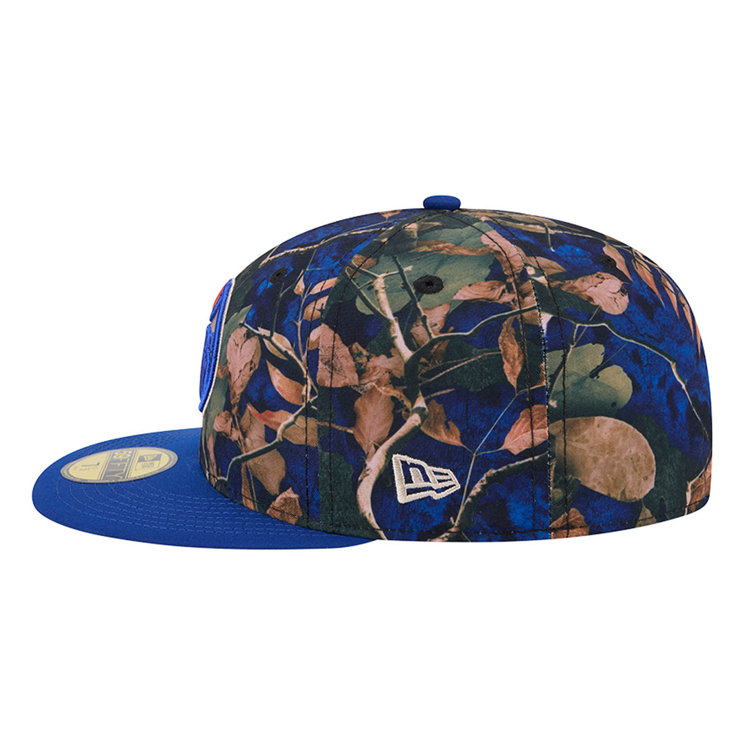 Edmonton Oilers New Era Blue Leaves 59FIFTY Fitted Hat