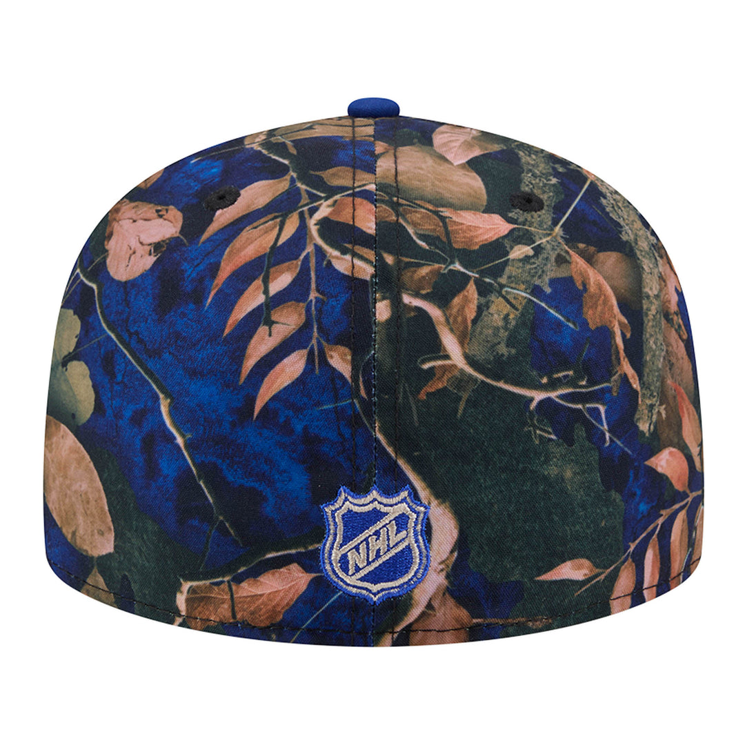 Edmonton Oilers New Era Blue Leaves 59FIFTY Fitted Hat