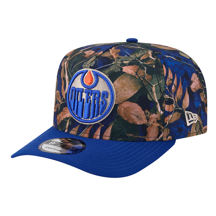 Edmonton Oilers New Era Blue Leaves 9FIFTY A-Frame Snapback Hat