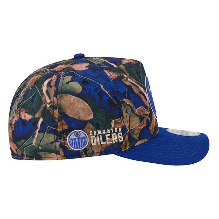 Edmonton Oilers New Era Blue Leaves 9FIFTY A-Frame Snapback Hat