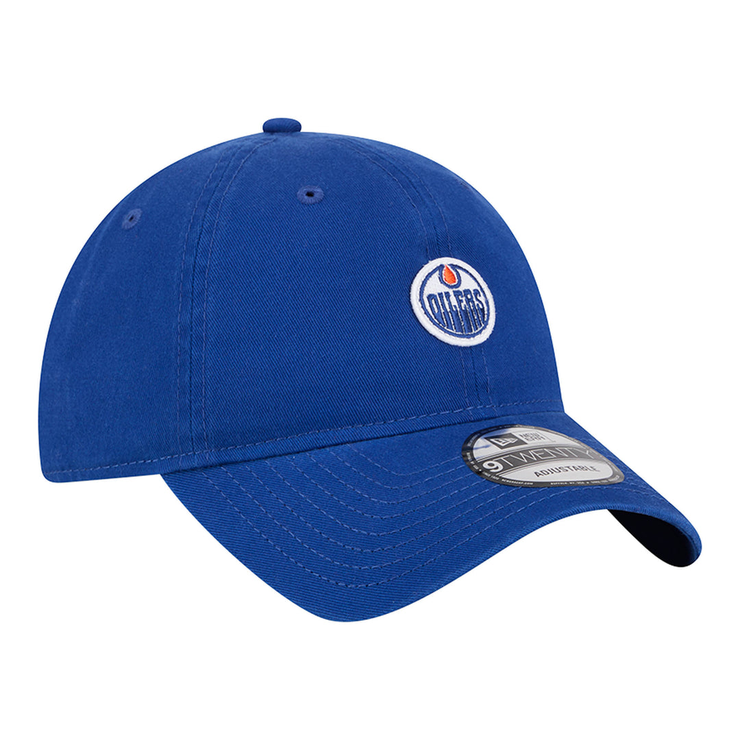 Edmonton Oilers New Era Blue Micro Home Logo 9TWENTY Adjustable Hat