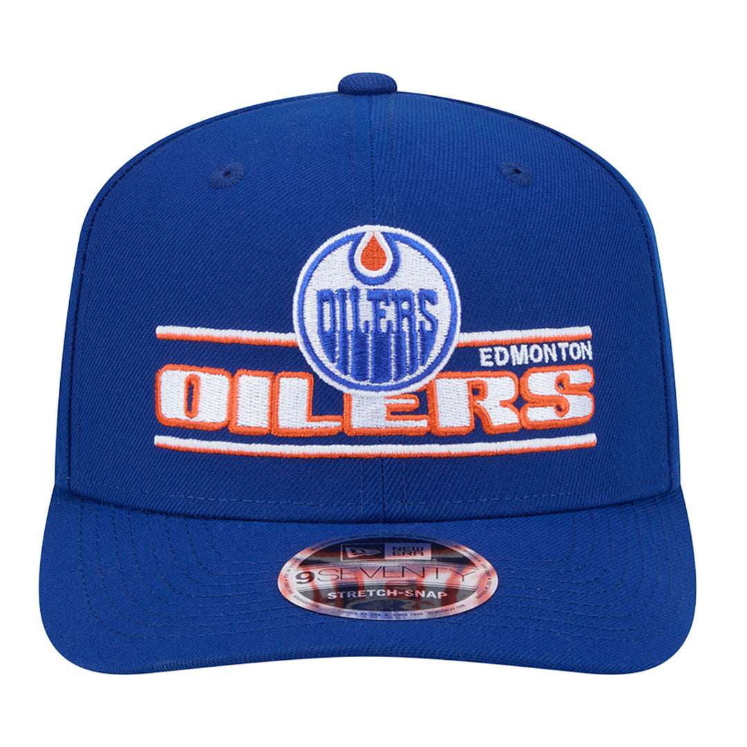 Edmonton Oilers New Era Blue Stated 9SEVENTY Stretch Snapback Hat