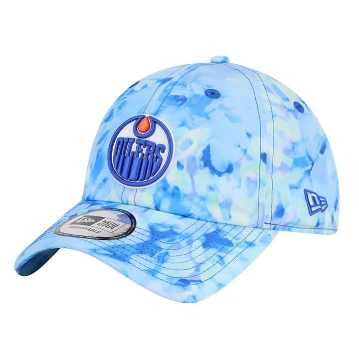 Edmonton Oilers New Era Blue Watercolor Casual Classic Adjustable Hat