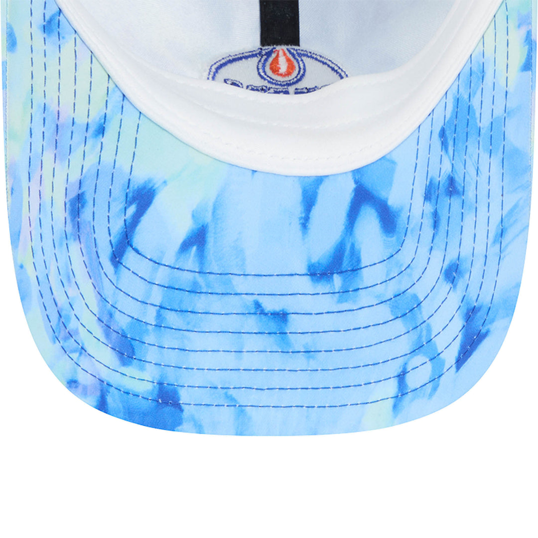 Edmonton Oilers New Era Blue Watercolor Casual Classic Adjustable Hat