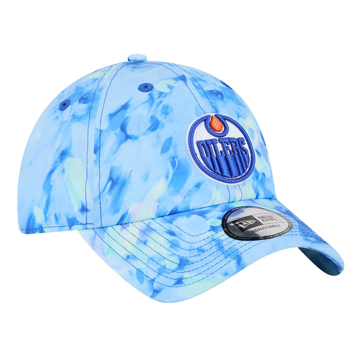 Edmonton Oilers New Era Blue Watercolor Casual Classic Adjustable Hat