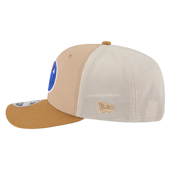 Edmonton Oilers New Era Brown 9SEVENTY Home Logo Trucker Stretch Snapback Hat