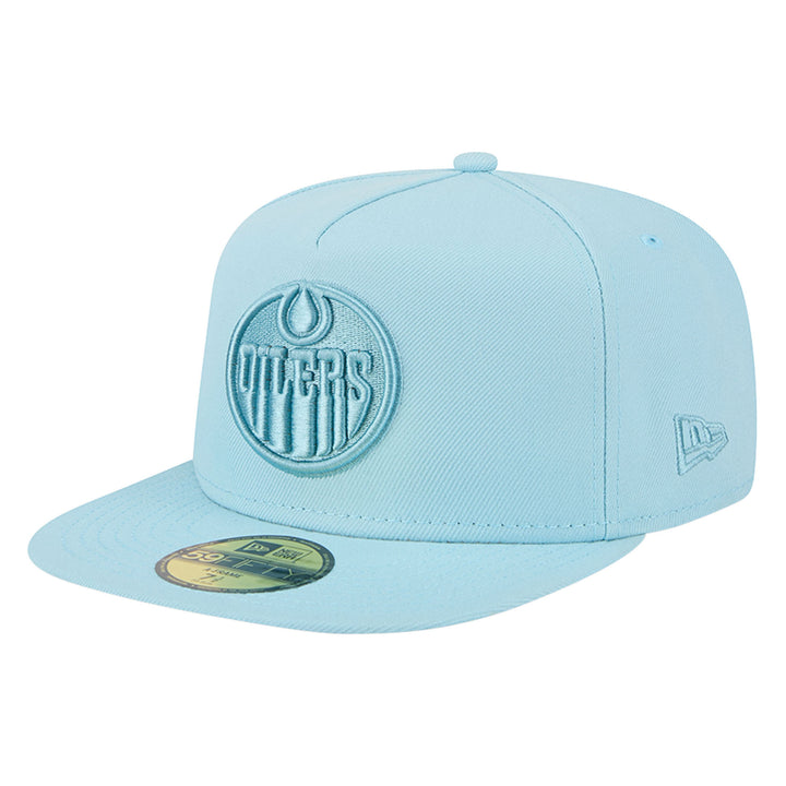 Edmonton Oilers New Era Color Pack Aqua Blue 59FIFTY A-Frame Fitted Hat