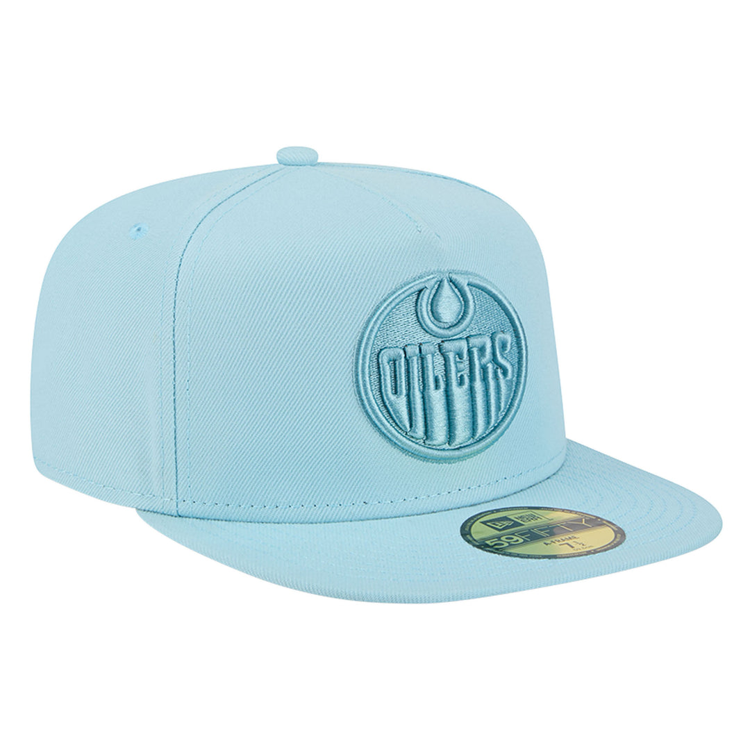 Edmonton Oilers New Era Color Pack Aqua Blue 59FIFTY A-Frame Fitted Hat