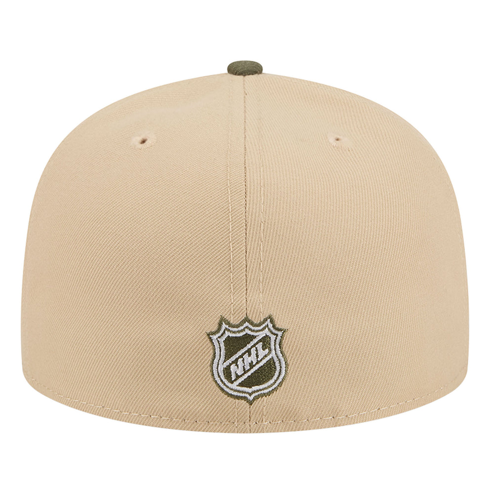 Oilers Color Pattern Edmonton Oilers New Era Color Pack Cream & Olive Green 59FIFTY A-Frame ...