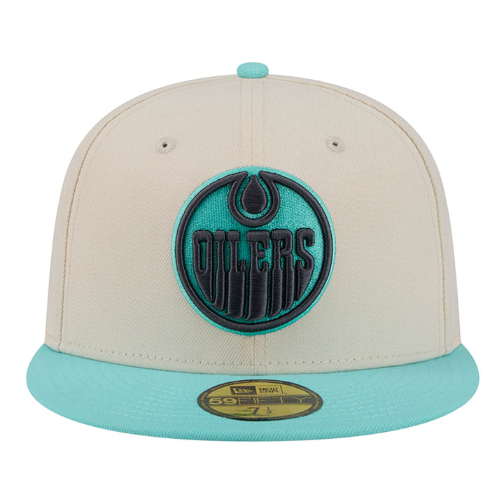 Edmonton Oilers New Era Color Pack Cream & Teal Green 59FIFTY Fitted Hat