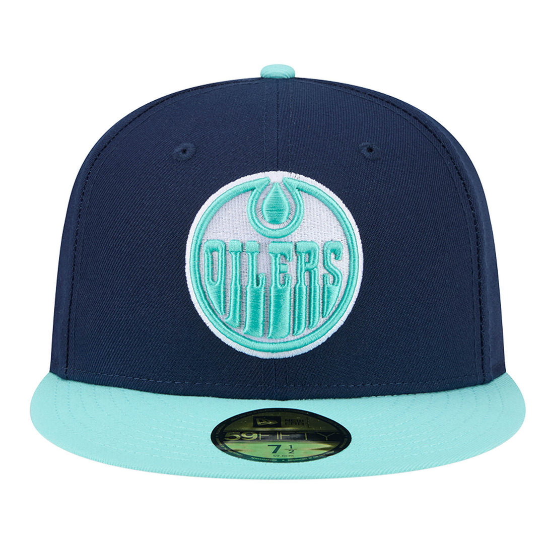 Edmonton Oilers New Era Color Pack Navy Blue & Teal Green 59FIFTY Fitted Hat