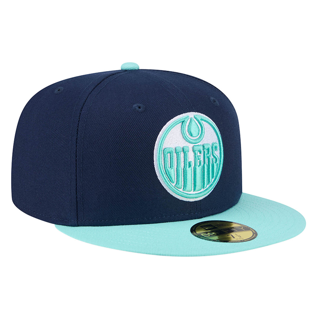 Edmonton Oilers New Era Color Pack Navy Blue & Teal Green 59FIFTY Fitted Hat