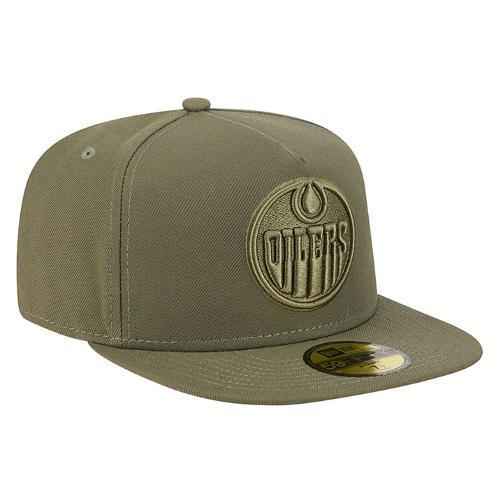 Edmonton Oilers New Era Color Pack Olive Green 59FIFTY A-Frame Fitted Hat