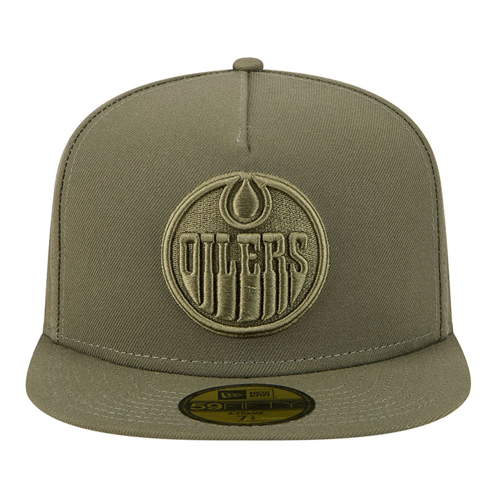 Edmonton Oilers New Era Color Pack Olive Green 59FIFTY A-Frame Fitted Hat