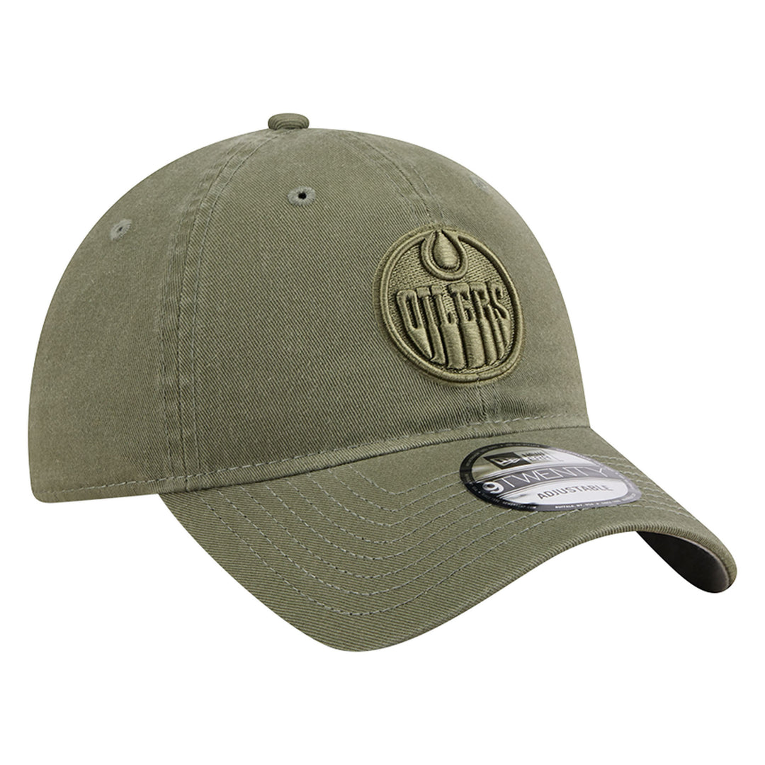 Edmonton Oilers New Era Color Pack Olive Green 9TWENTY Adjustable Hat