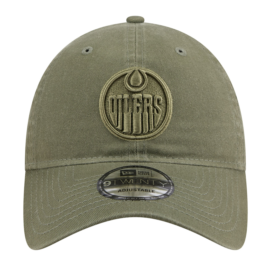 Edmonton Oilers New Era Color Pack Olive Green 9TWENTY Adjustable Hat