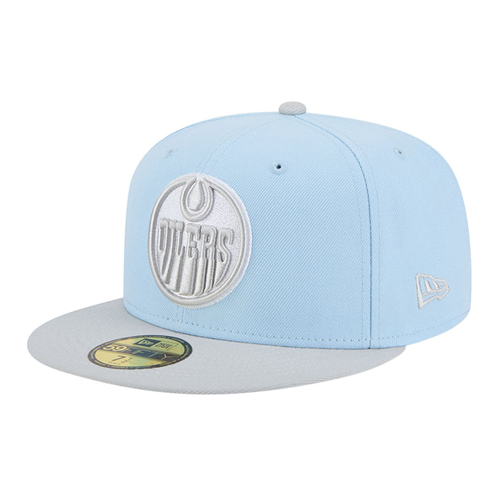 Edmonton Oilers New Era Color Pack Sky Blue & Grey 59FIFTY Fitted Hat