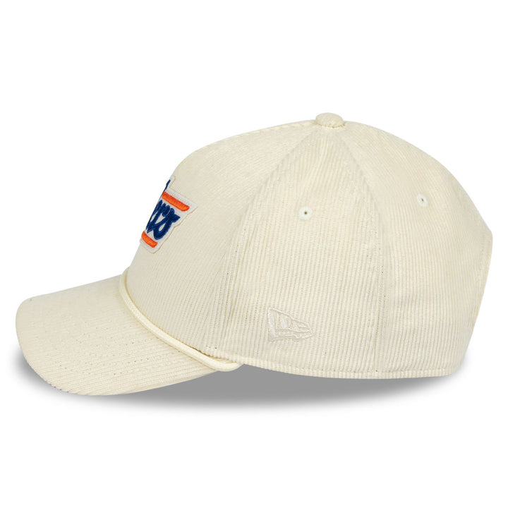 Edmonton Oilers New Era Cream Corduroy 9FORTY Alternate Logo M-Crown Snapback Hat