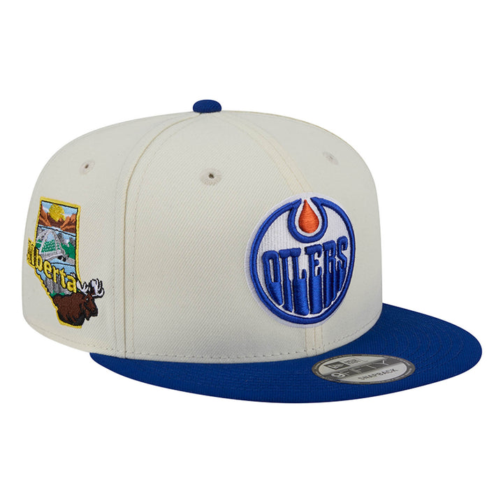 Edmonton Oilers New Era Cream Localized 9FIFTY Snapback Hat