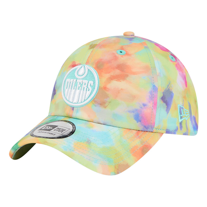 Edmonton Oilers New Era Green Watercolor Casual Classic Adjustable Hat