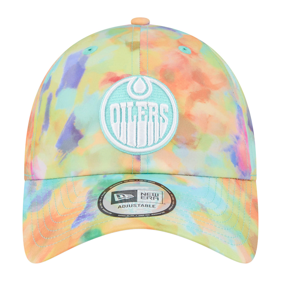 Edmonton Oilers New Era Green Watercolor Casual Classic Adjustable Hat