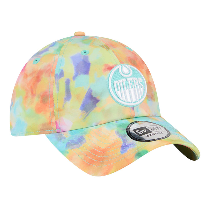Edmonton Oilers New Era Green Watercolor Casual Classic Adjustable Hat