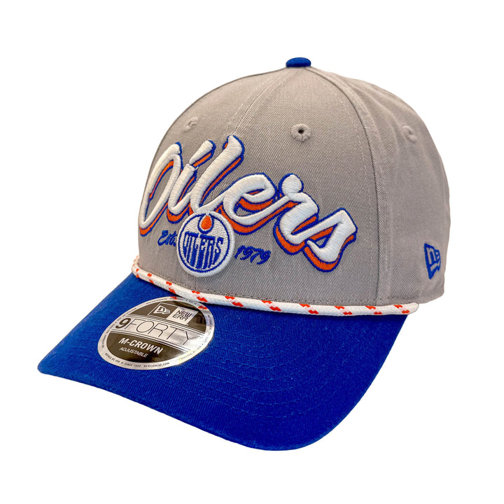 Edmonton Oilers New Era Grey & Blue Team Loyal 9FORTY M-Crown Snapback Hat
