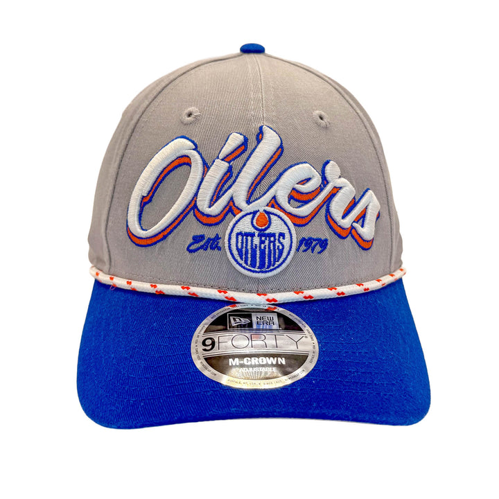 Edmonton Oilers New Era Grey & Blue Team Loyal 9FORTY M-Crown Snapback Hat
