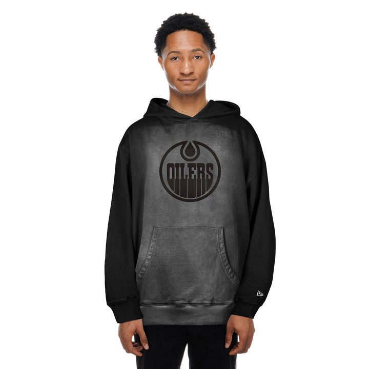 Edmonton Oilers New Era Home Logo Shadow Black Hoodie