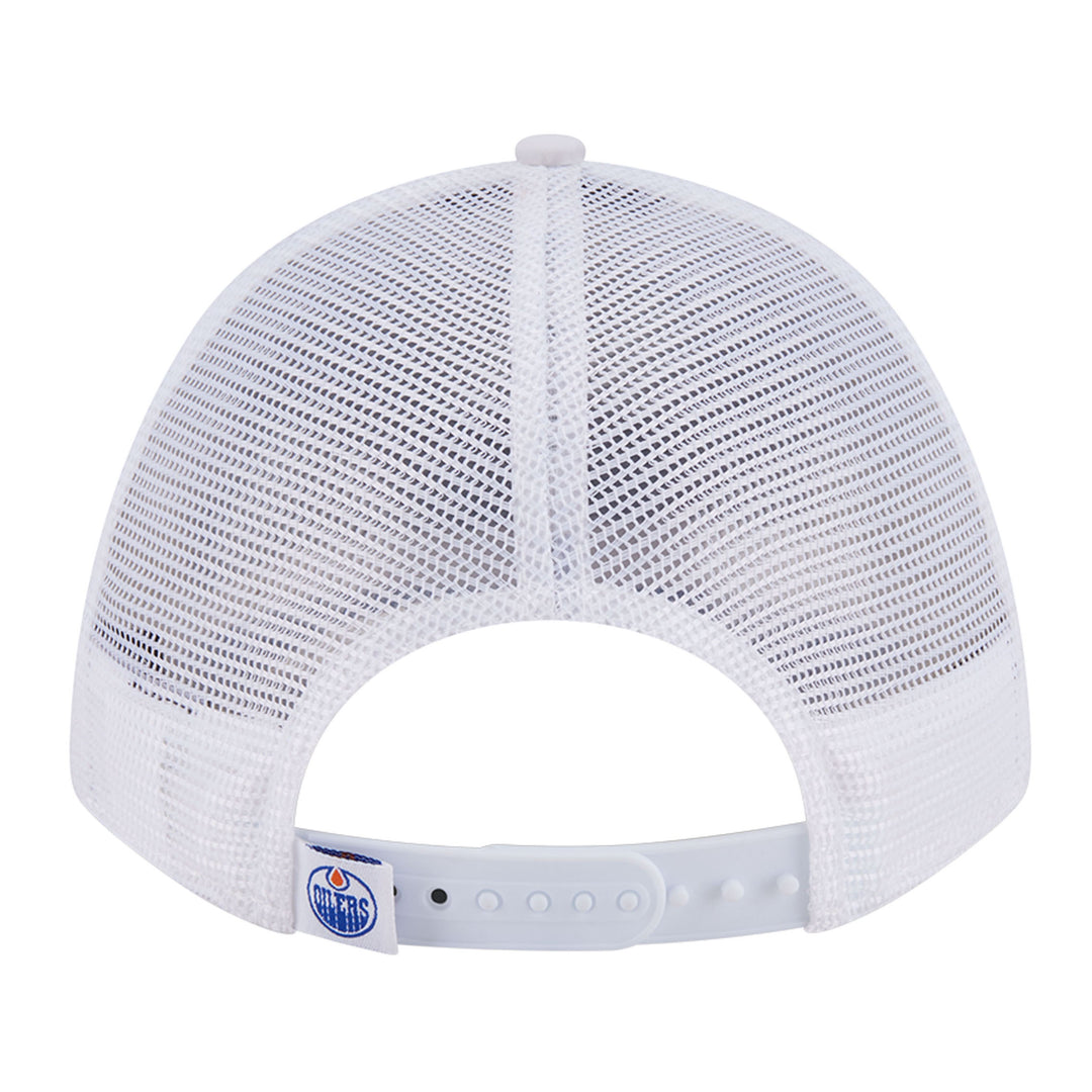 Edmonton Oilers New Era Minimalist White 9FORTY A-Frame Snapback Hat