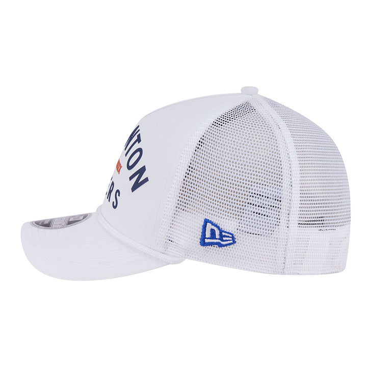 Edmonton Oilers New Era Minimalist White 9FORTY A-Frame Snapback Hat