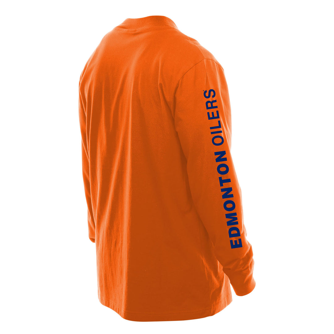 Edmonton Oilers New Era Mock Fleece Orange Long Sleeve Shirt