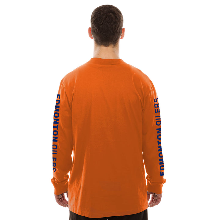 Edmonton Oilers New Era Mock Fleece Orange Long Sleeve Shirt